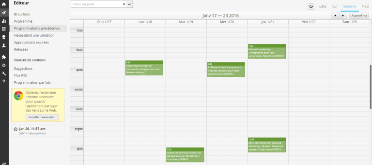 Hootsuite-calendrier