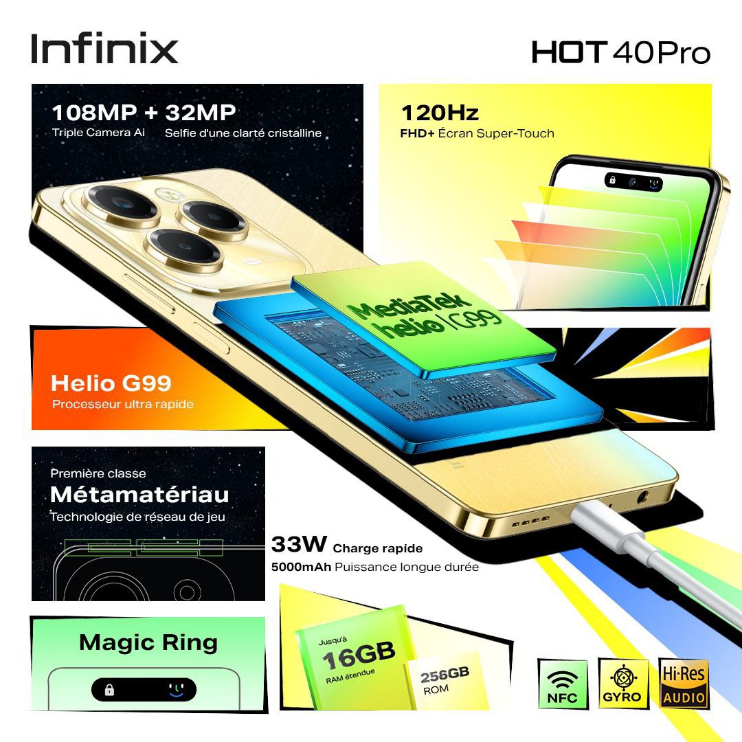 infinix hot 40 caracteristiques